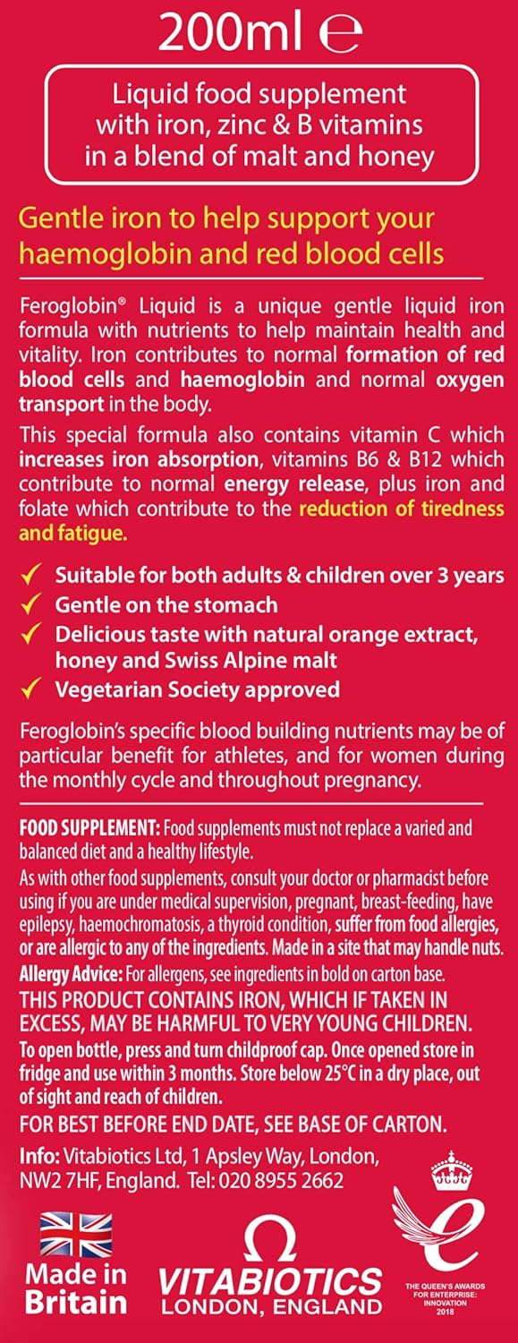 Liquid Iron Supplement - Reduce Fatigue, Boost Vitality | Gentle Iron & Nutrients for Health | Natural Iron Source for Energy