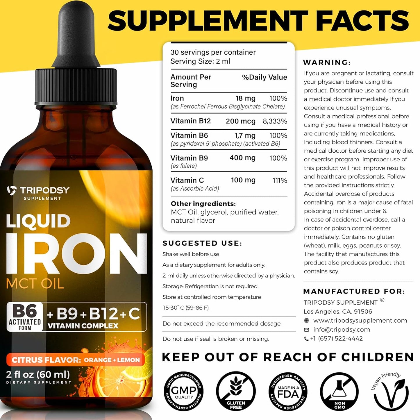 Liquid Iron Supplement & Organic Shilajit Gummies Bundle for Energy & Immune Support - Non-GMO Vegan Health Pack - 60 Gummies & 30 Servings