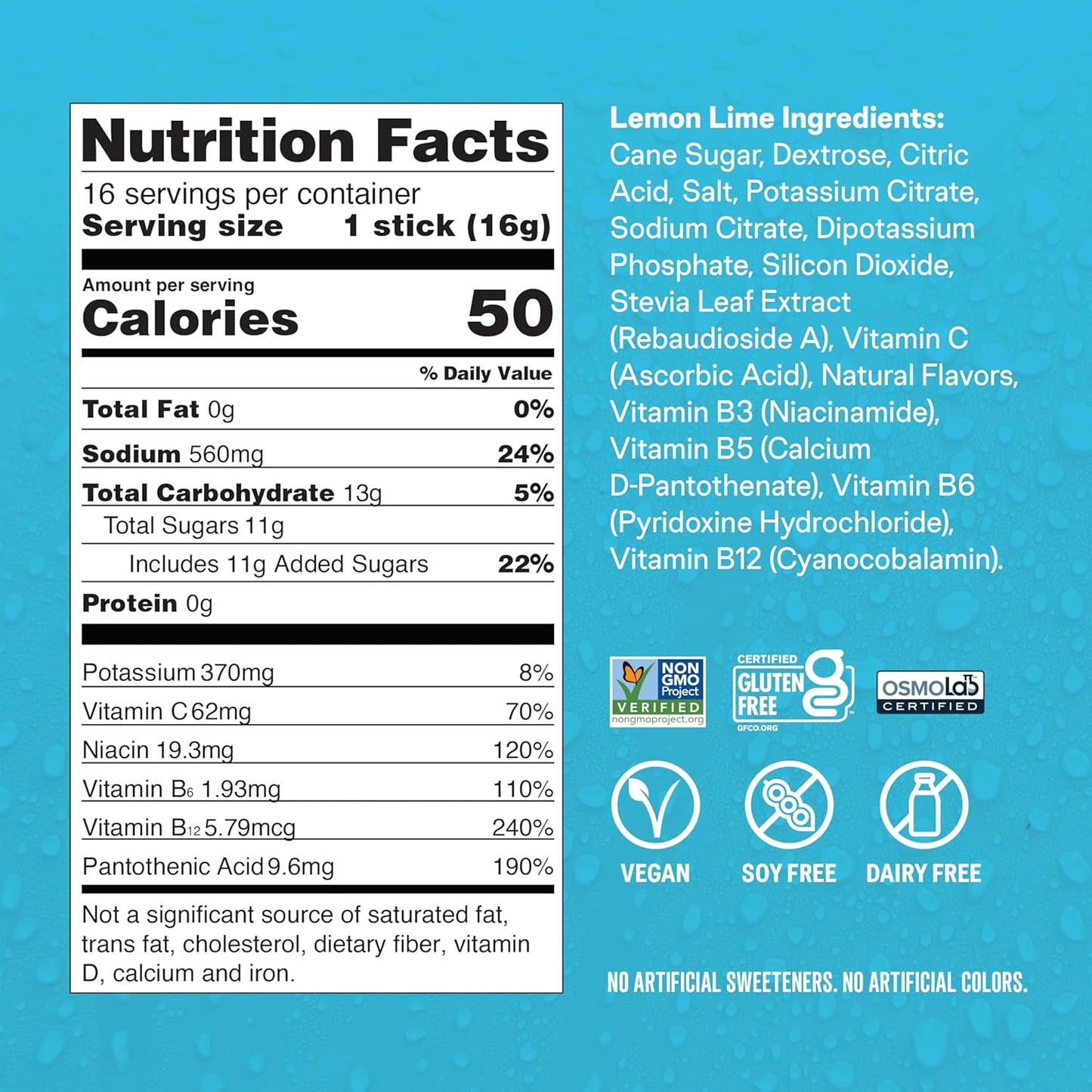 Liquid I.V.® Electrolyte Powder Drink Mix - Lemon Lime Flavor | Hydration Multiplier | 1 Pack (16 Servings)
