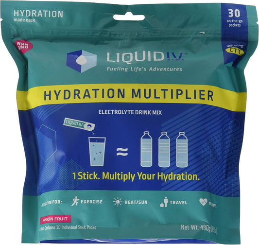 Liquid I.V. Hydration Multiplier Electrolyte Powder - 30 Packets, Passion Fruit Drink Mix Supplement
