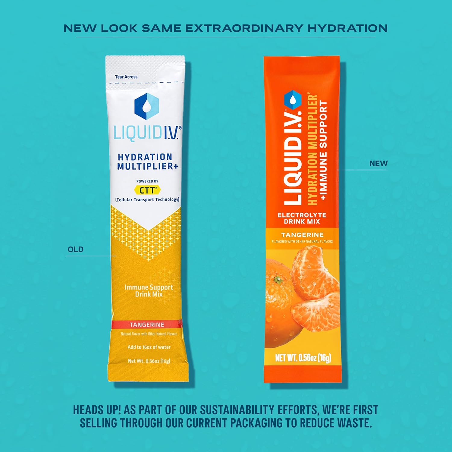 Liquid I.V.® Hydration Multiplier with Immune Support - Tangerine Flavor | Electrolyte Powder Mix | 1 Pack (14 Servings)