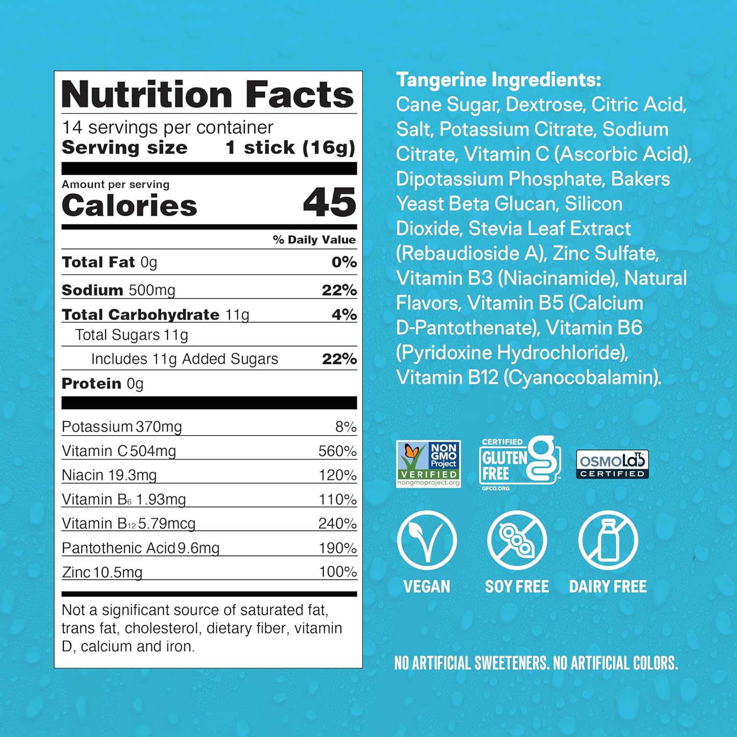 Liquid I.V.® Hydration Multiplier with Immune Support - Tangerine Flavor | Electrolyte Powder Mix | 1 Pack (14 Servings)