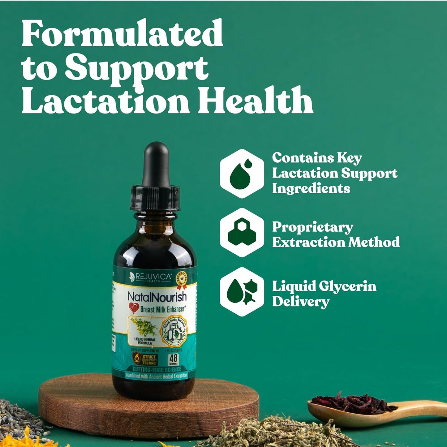 Liquid Lactation Support Supplement with Fenugreek, Blessed Thistle, Anise, Fennel - Advanced Formula for Nursing Moms - Rejuvica Health NatalNourish
