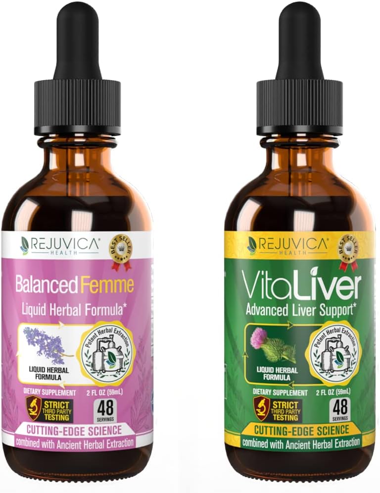 Liquid Liver and Female Balance Support Supplement with Milk Thistle, Dong Quai, and More - Enhanced Absorption Formula by Rejuvica Health