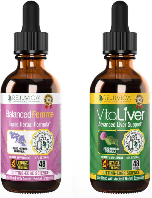 Liquid Liver and Female Balance Support Supplement with Milk Thistle, Dong Quai, and More - Enhanced Absorption Formula by Rejuvica Health