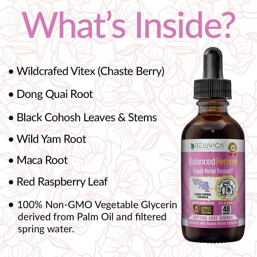 Liquid Liver and Female Balance Support Supplement with Milk Thistle, Dong Quai, and More - Enhanced Absorption Formula by Rejuvica Health
