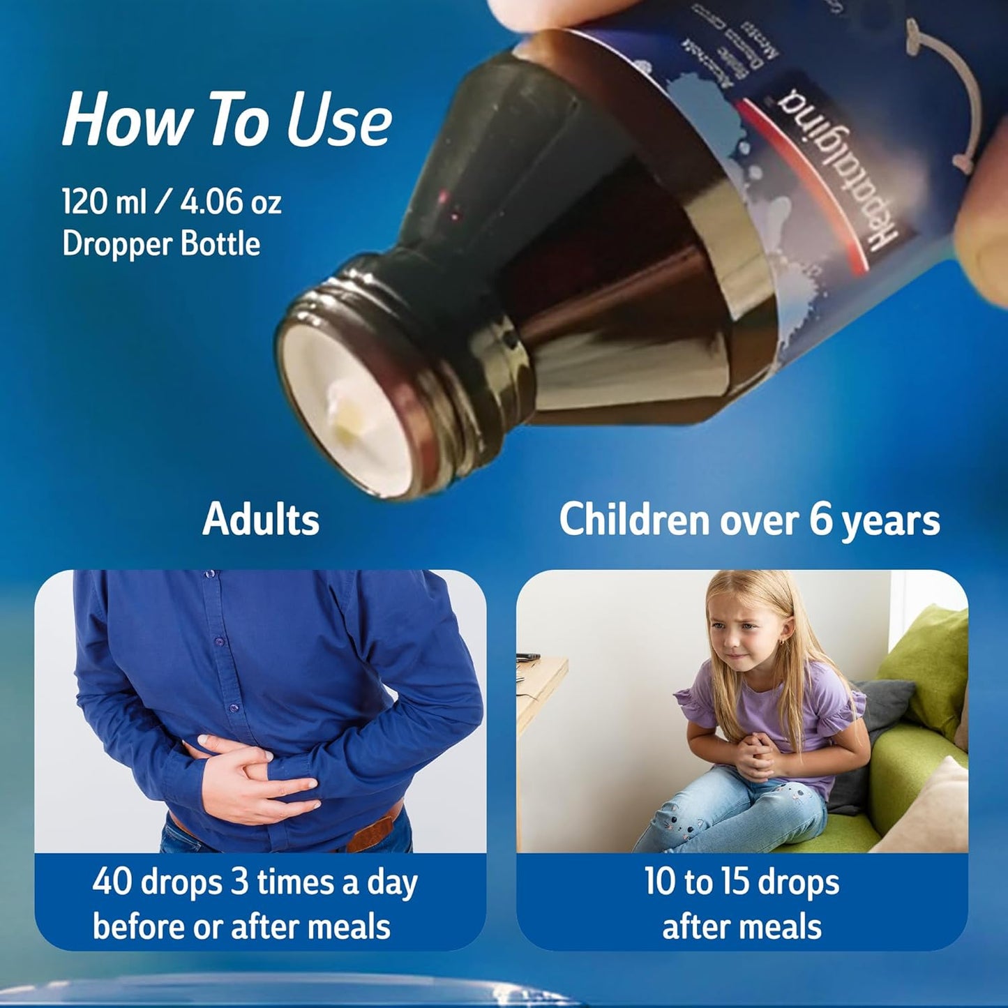 Liquid Liver Cleanse Detox Drops with Artichoke Extract - Herbal Supplement for Liver Support & Repair - Digestive Protector with Mint, Boldo, and Carrot - 45 ml