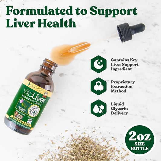 Liquid Liver Health Supplement for Cleanse & Detox - Supports Absorption of Milk Thistle, Artichoke, Chanca Piedra, Dandelion - Rejuvica Health VitaLiver