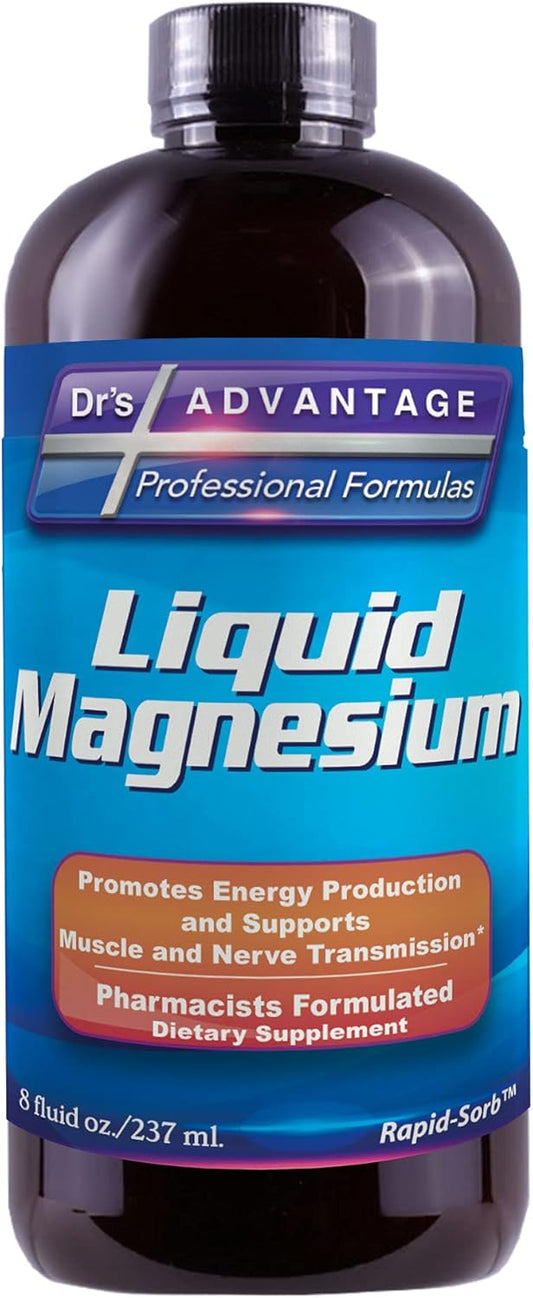 Liquid Magnesium Supplement for Women & Men - Non-GMO, 8 Oz - Dr's Advantage
