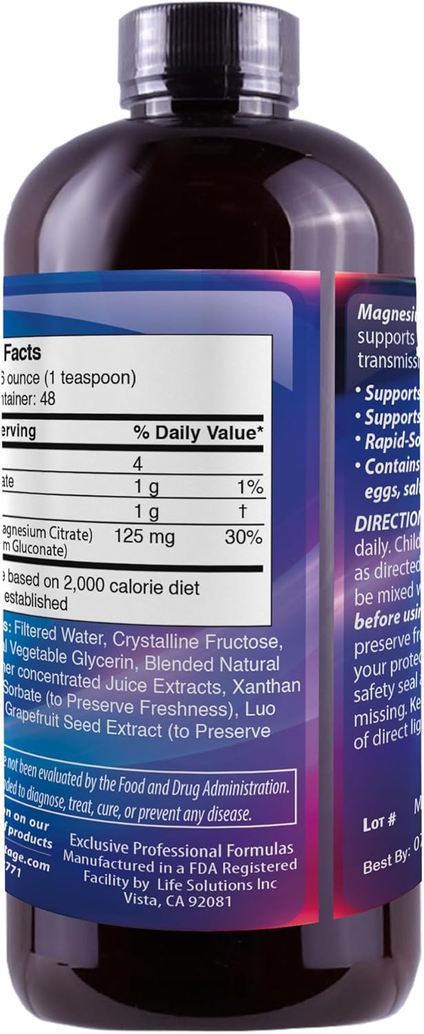 Liquid Magnesium Supplement for Women & Men - Non-GMO, 8 Oz - Dr's Advantage