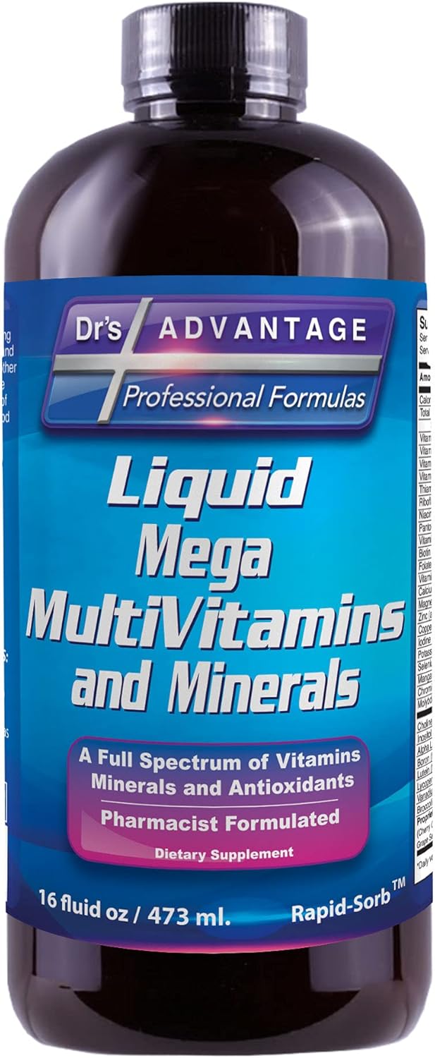 Liquid Mega MultiVitamins and Minerals by Dr's Advantage - 32oz Bottle for Health and Beauty