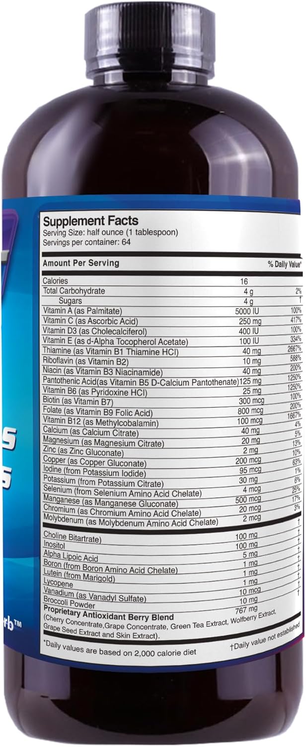 Liquid Mega MultiVitamins and Minerals by Dr's Advantage - 32oz Bottle for Health and Beauty