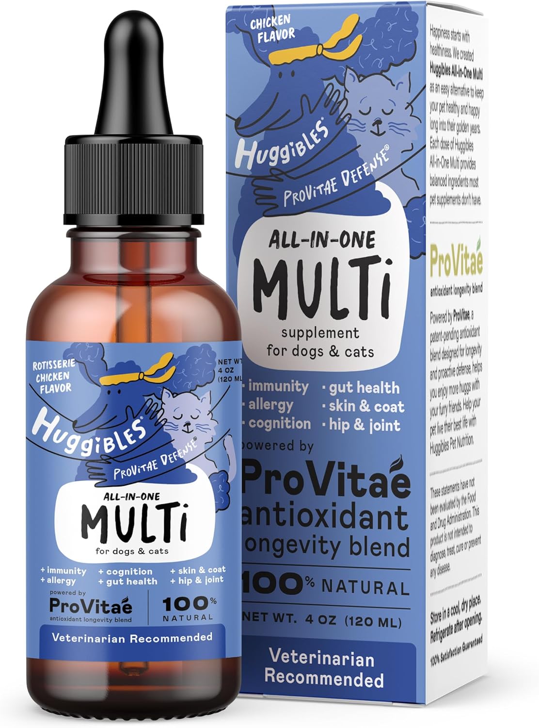 Liquid Multivitamin for Dogs and Cats - All-in-One Daily Supplement with Digestive, Immunity, and Skin & Coat Support - Antioxidant Blend for Longevity - 4oz