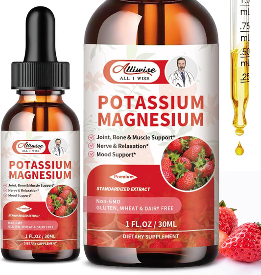 Liquid Potassium Magnesium Supplement Combo Pack - High Absorption Calm Complex with Calcium, Vitamin D3, Zinc - Leg Cramps & Energy Support - 2 Fl oz x 2