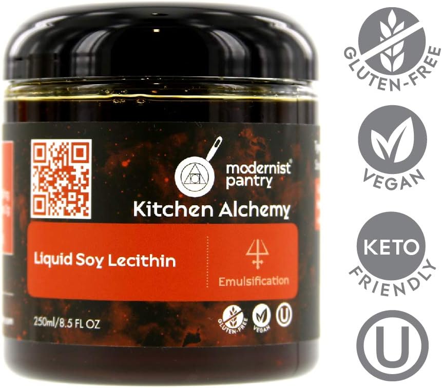 Liquid Soy Lecithin by Modernist Pantry - Gluten-Free Vegan, OU Kosher Certified - 250ml/8.5oz