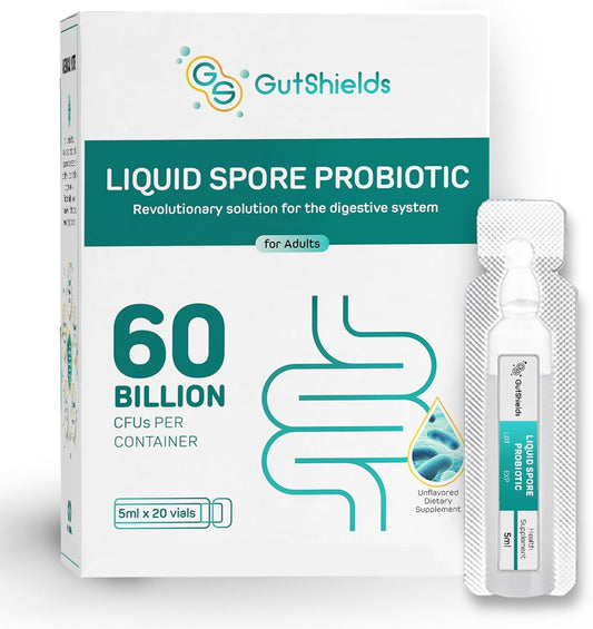 Liquid Spore Probiotic for Adults, Women & Men | Supports Gut Health, Immune System | Alleviates IBS, Gas, Bloating, Diarrhea | 20 Servings