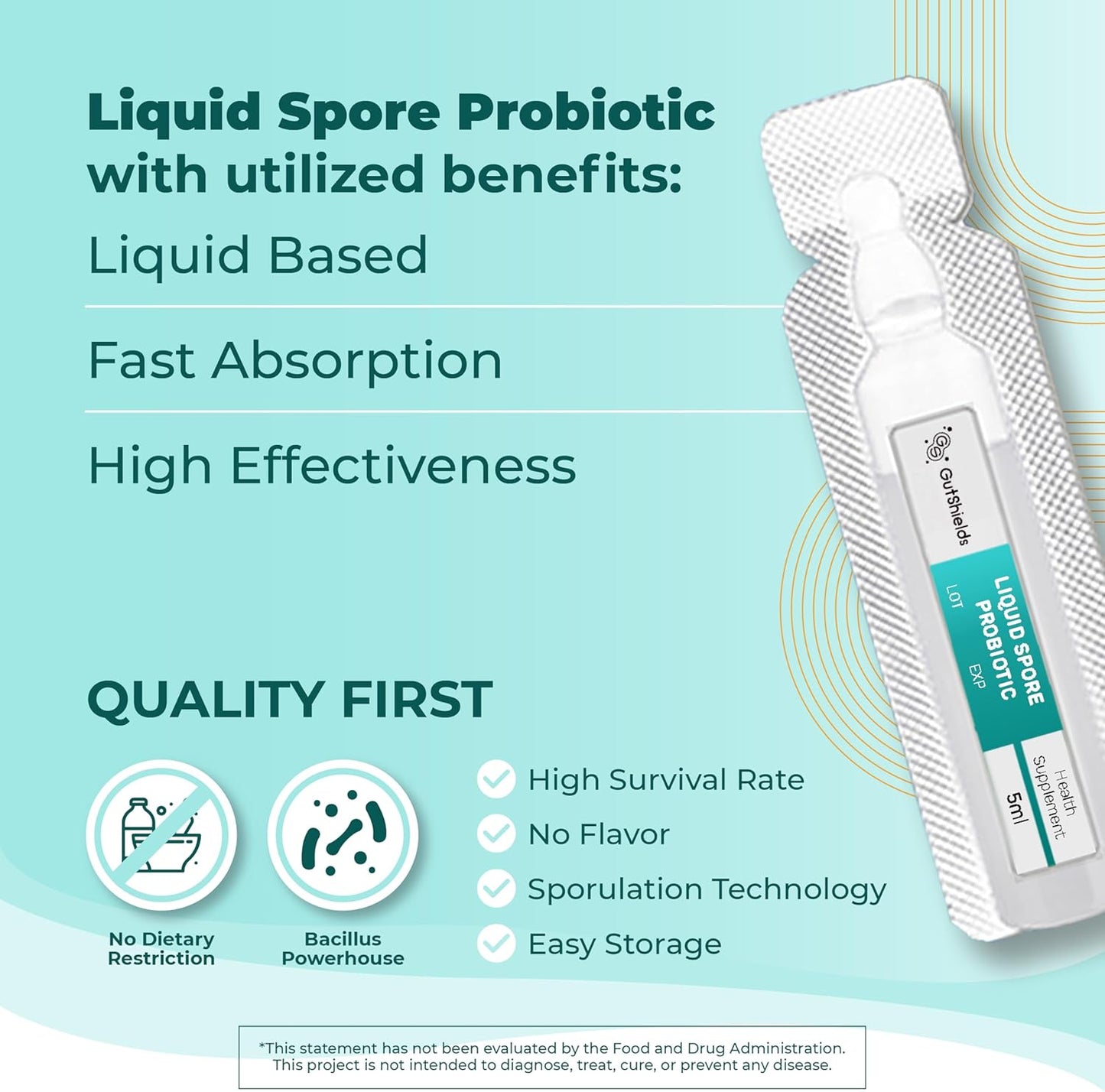 Liquid Spore Probiotic for Adults, Women & Men | Supports Gut Health, Immune System | Alleviates IBS, Gas, Bloating, Diarrhea | 20 Servings