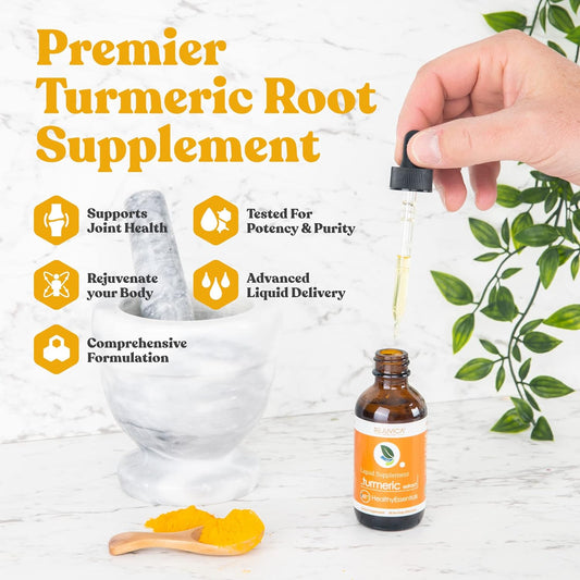 Liquid Turmeric Root Extract with Curcumin for Joint Health - Rejuvica Health Essential Turmeric Formula for Better Absorption