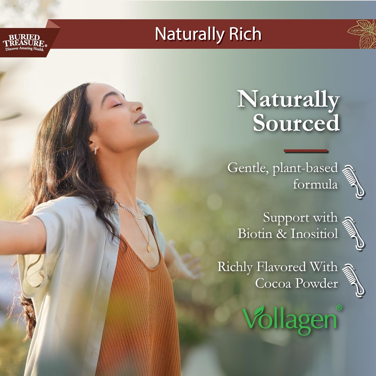 Liquid Vegan Collagen with Biotin, MCT, Vitamin C, and Hyaluronic Acid for Women's Hair, Skin, and Nails Support