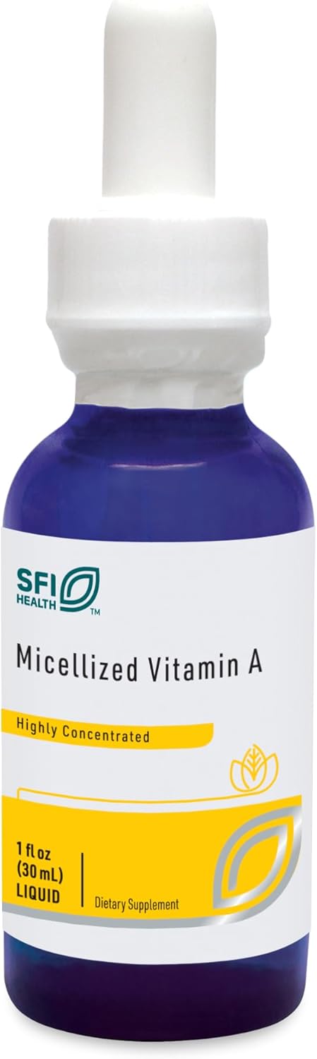 Liquid Vitamin A Drops with Beta Carotene for Vision, Immune & Bone Health - Micellized Vitamin A Supplement (1 Fl Oz)