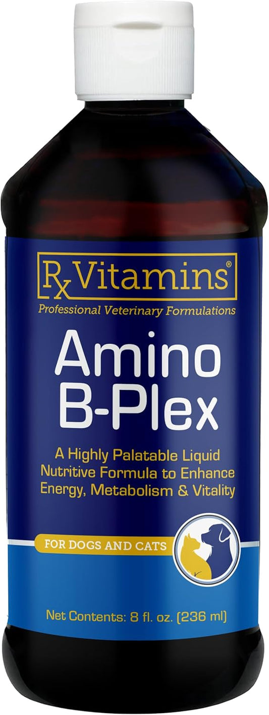 Liquid Vitamin B Complex Supplement with Amino Acids for Cats & Dogs - Supports Appetite and Weight Gain - 8 oz Bottle