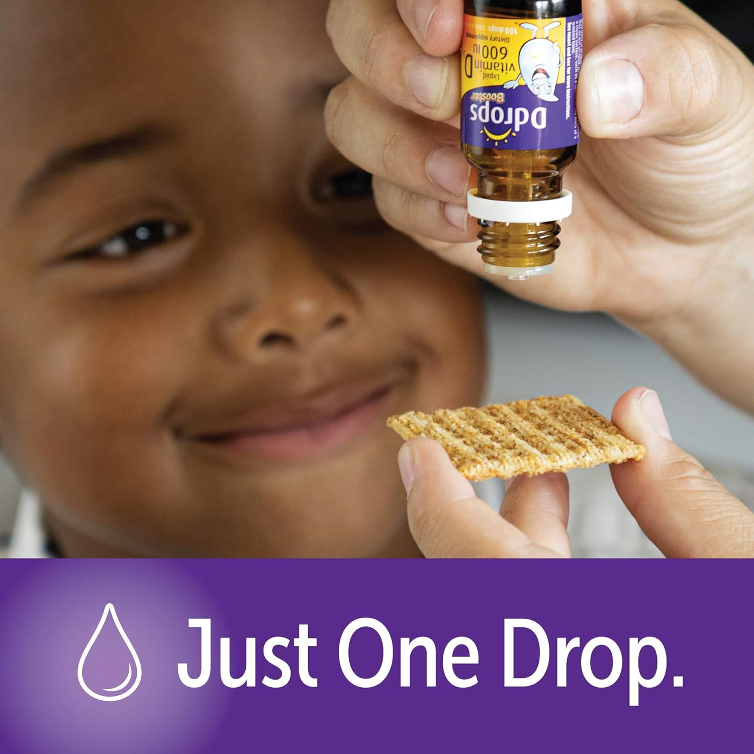 Liquid Vitamin D for Kids - Ddrops Kids Booster 600IU, 100 Drops, Supports Strong Bones & Immune System, Non-GMO, Allergy-Friendly, No Preservatives or Sugar