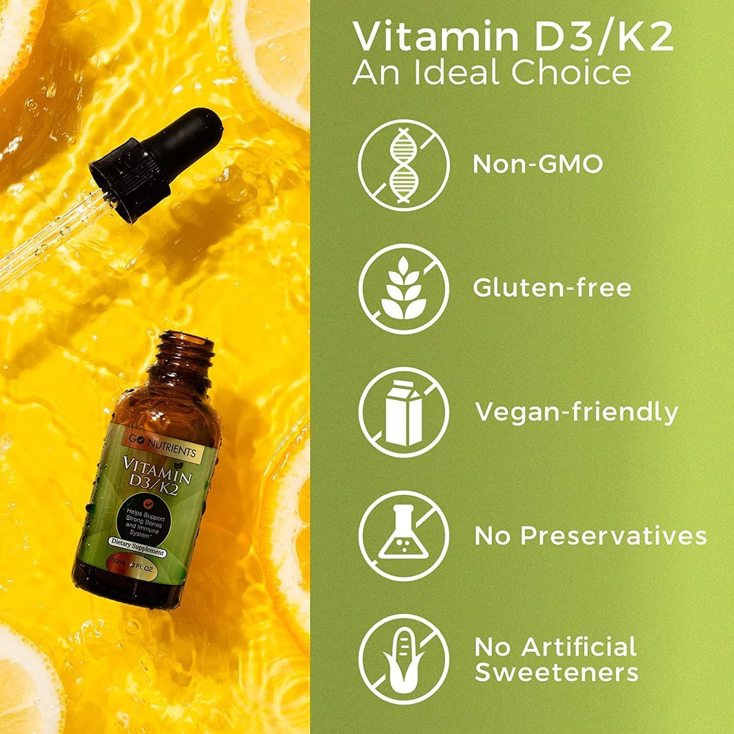 Liquid Vitamin D3 with K2 Drops and Prostate Edge Supplement for Men with Pygeum and Saw Palmetto Extract - Supports Emotional State