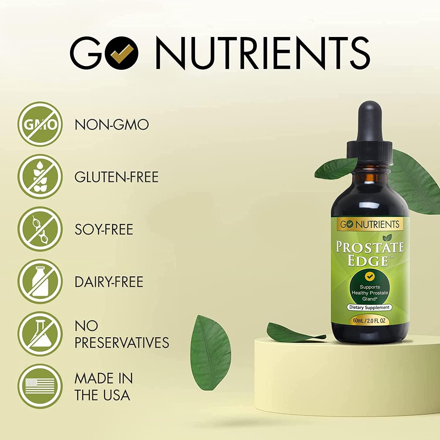 Liquid Vitamin D3 with K2 Drops and Prostate Edge Supplement for Men with Pygeum and Saw Palmetto Extract - Supports Emotional State