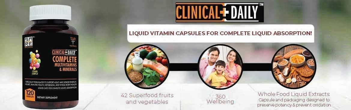 Liquid Whole Food Multivitamin Supplement for Women & Men - Enhanced Absorption! 42 Superfood Fruits & Vegetables - 120 Capsules for All Ages