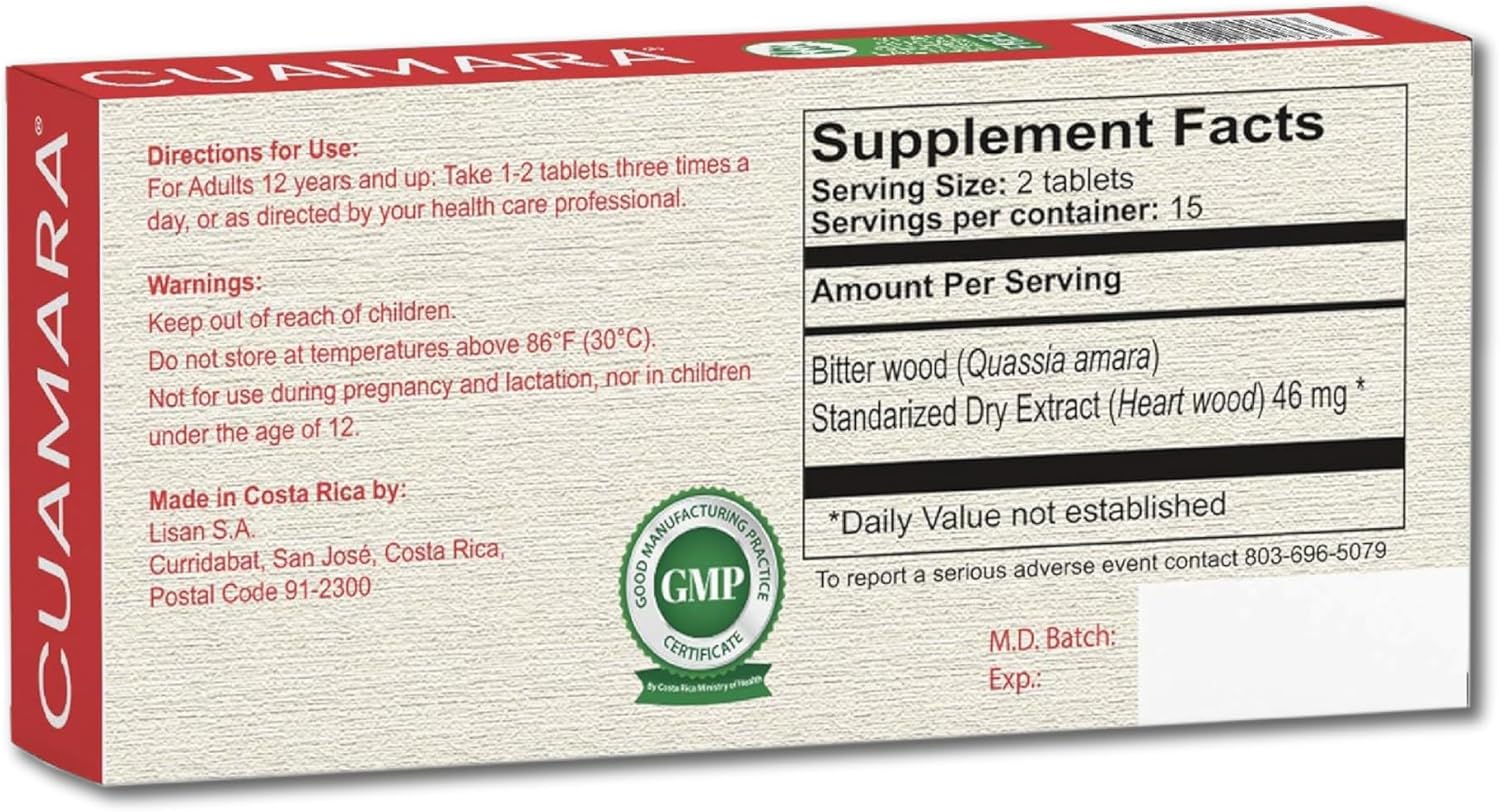 Lisanatura Cuamara Herbal Supplement: 30 Tablets - Sugar, Gluten, & Lactose Free