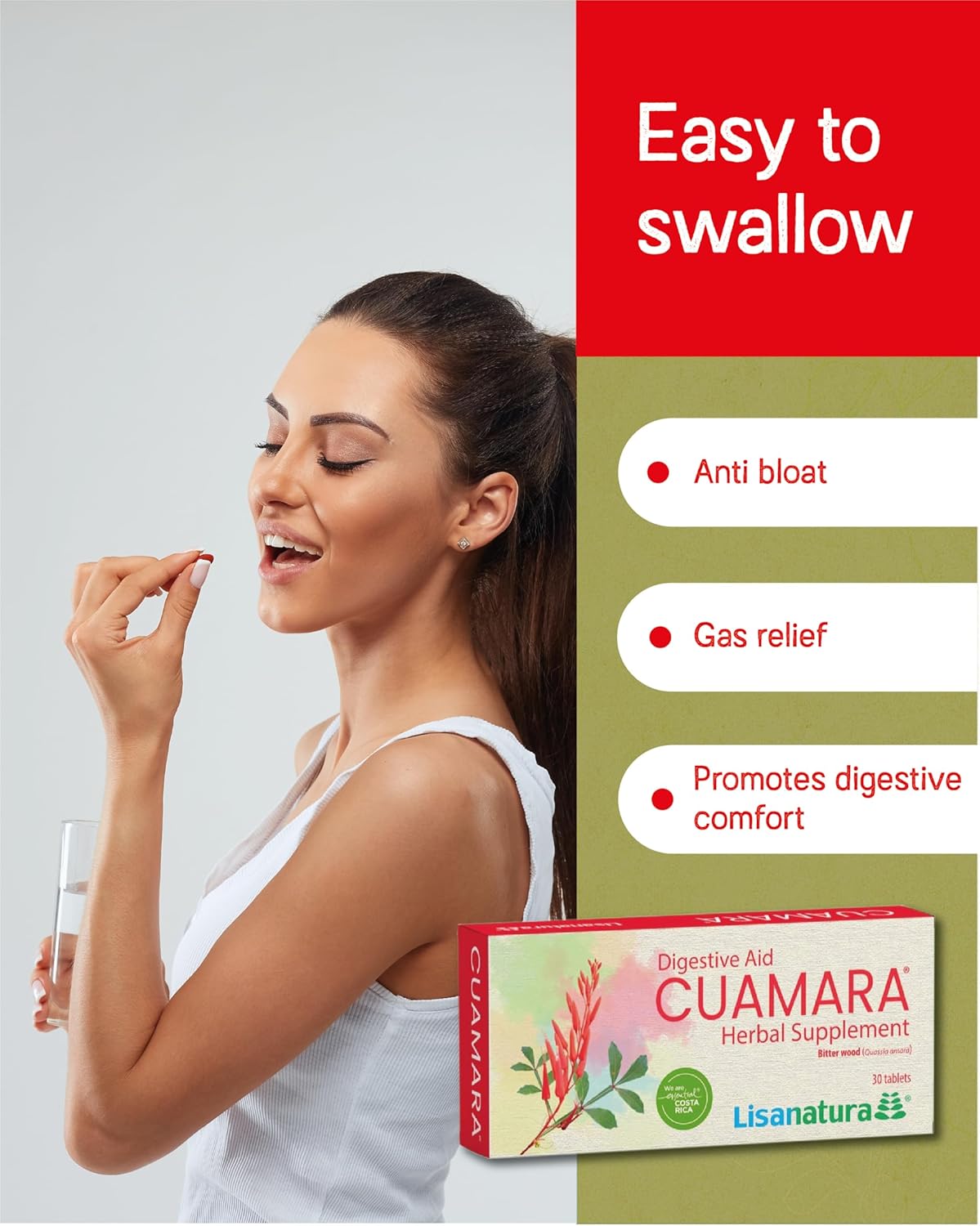 Lisanatura Cuamara Herbal Supplement: 30 Tablets - Sugar, Gluten, & Lactose Free