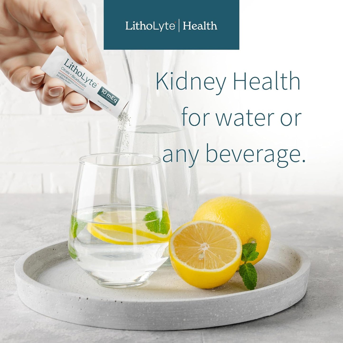 LithoLyte Kidney Health Water Enhancer 10 mEq by Urologists - 60 Sticks