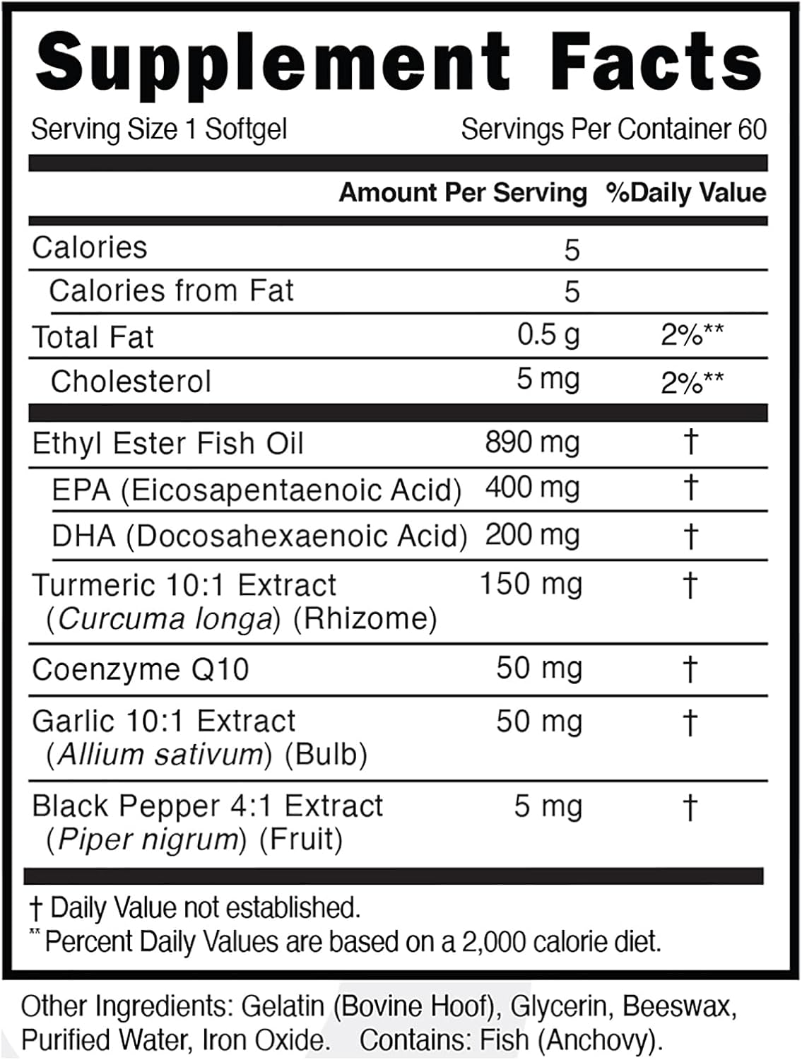 LIVEGOOD™ Factor4 Advanced Supplement with Fish Oil, Turmeric, Coenzyme Q10, Garlic - Non-GMO - 60 Capsules