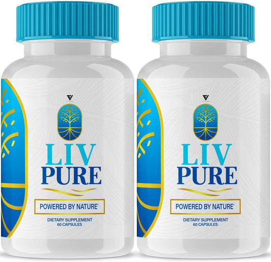 LivePure Liver Detox Weight Loss Pills - 2 Pack of Fyvus Capsules for Cleanse & Health Support - Hydration Supplement with 120 Caps
