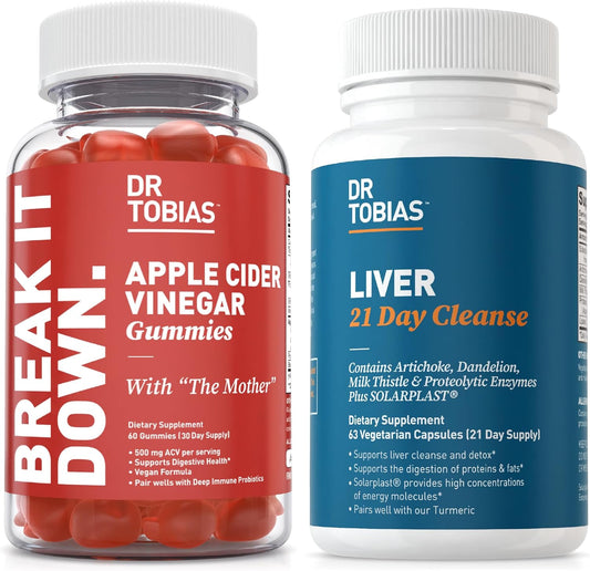 Liver Cleanse & Detox Bundle: Dr. Tobias 21-Day Cleanse + Apple Cider Vinegar Gummies - Vegan & Non-GMO - Supports Digestive Health