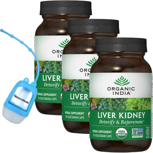 Liver Cleanse Detox Capsules with Turmeric & Herbal Supplements - Vegan Bundle with Hand Sanitizer Dispenser [90 Capsules, Pack of 3]