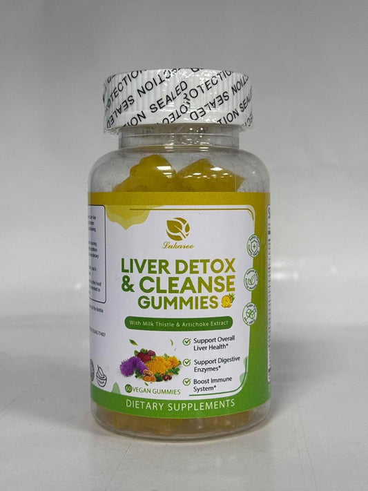Liver Cleanse Detox Gummies with Milk Thistle, Dandelion, Artichoke, Elderberry - 120 Count, Sugar-Free Pineapple Flavor