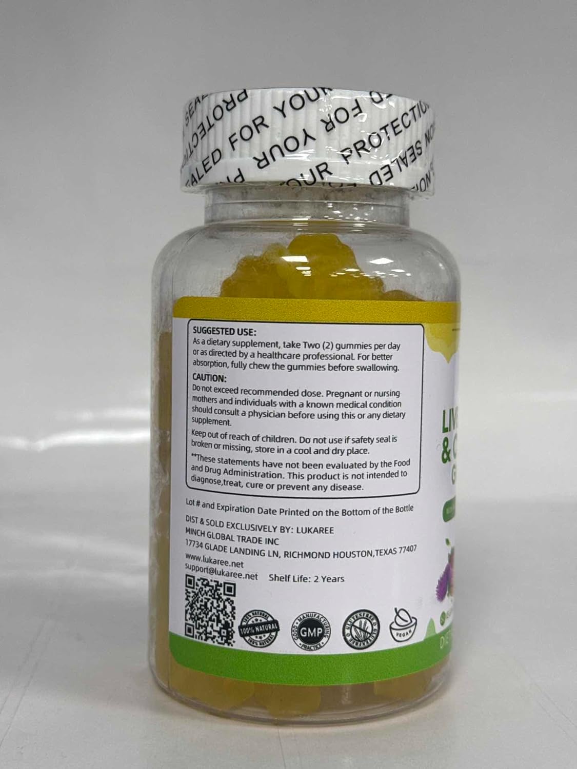 Liver Cleanse Detox Gummies with Milk Thistle, Dandelion, Artichoke, Elderberry - 120 Count, Sugar-Free Pineapple Flavor