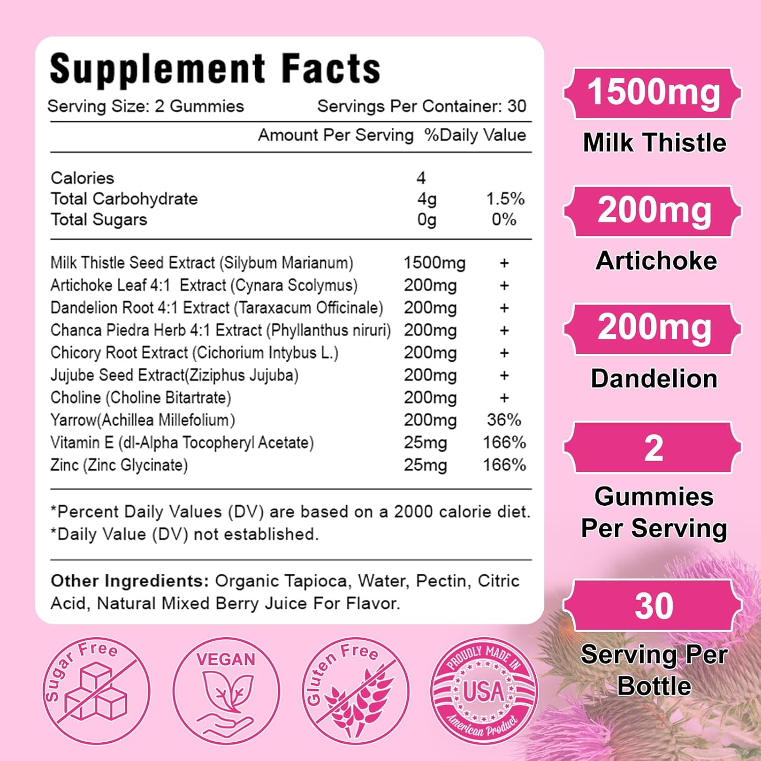 Liver Cleanse Detox Gummies with Milk Thistle, Dandelion Root, Turmeric, Artichoke - 10-in-1 Herbal Formula for Optimal Liver Function - Mixed Berry Flavor - Digestive Health Support