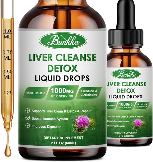 Liver Cleanse & Detox Liquid Drops - Milk Thistle with Dandelion & Licorice - Liver Health Support Tincture 4 Fl Oz