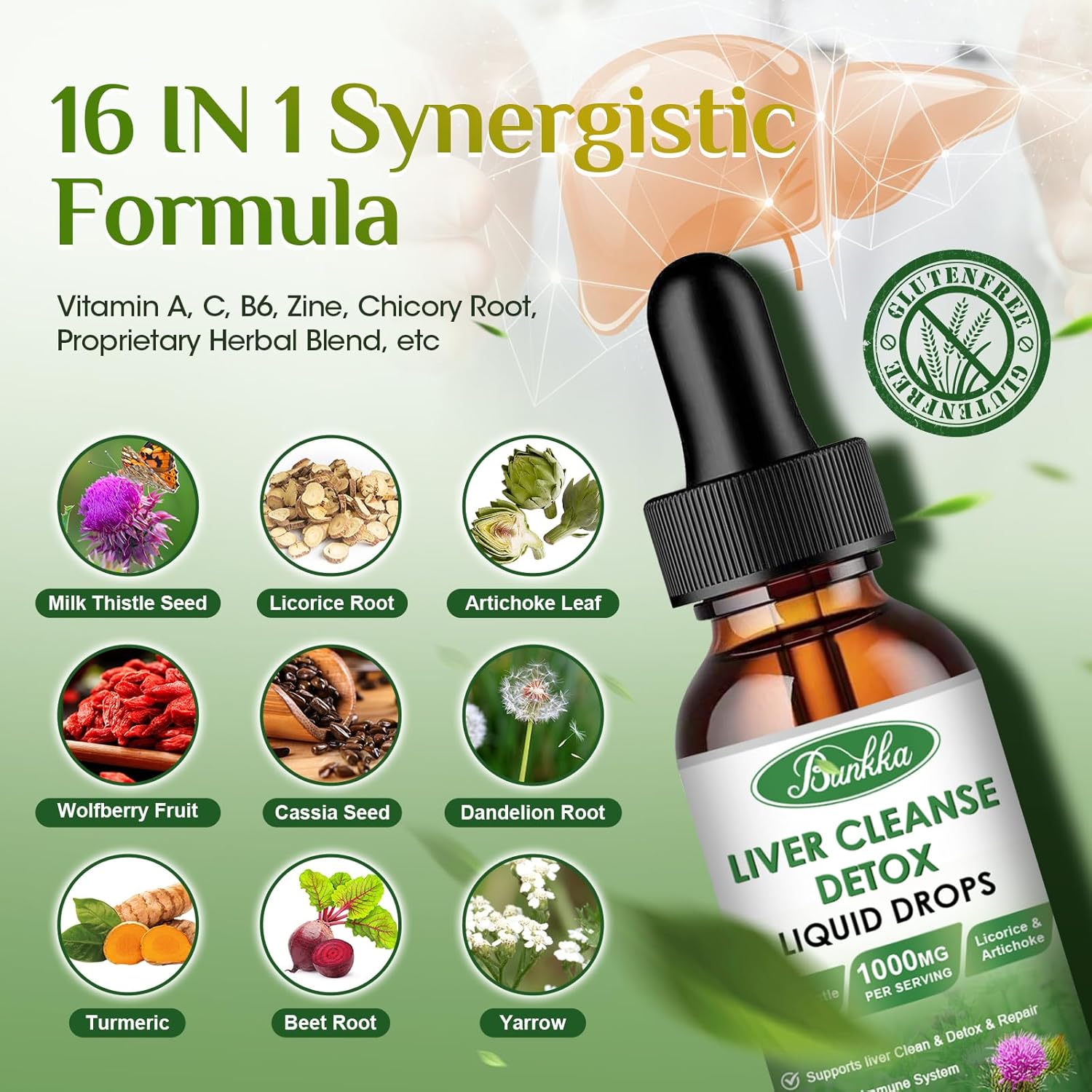 Liver Cleanse & Detox Liquid Drops - Milk Thistle with Dandelion & Licorice - Liver Health Support Tincture 4 Fl Oz