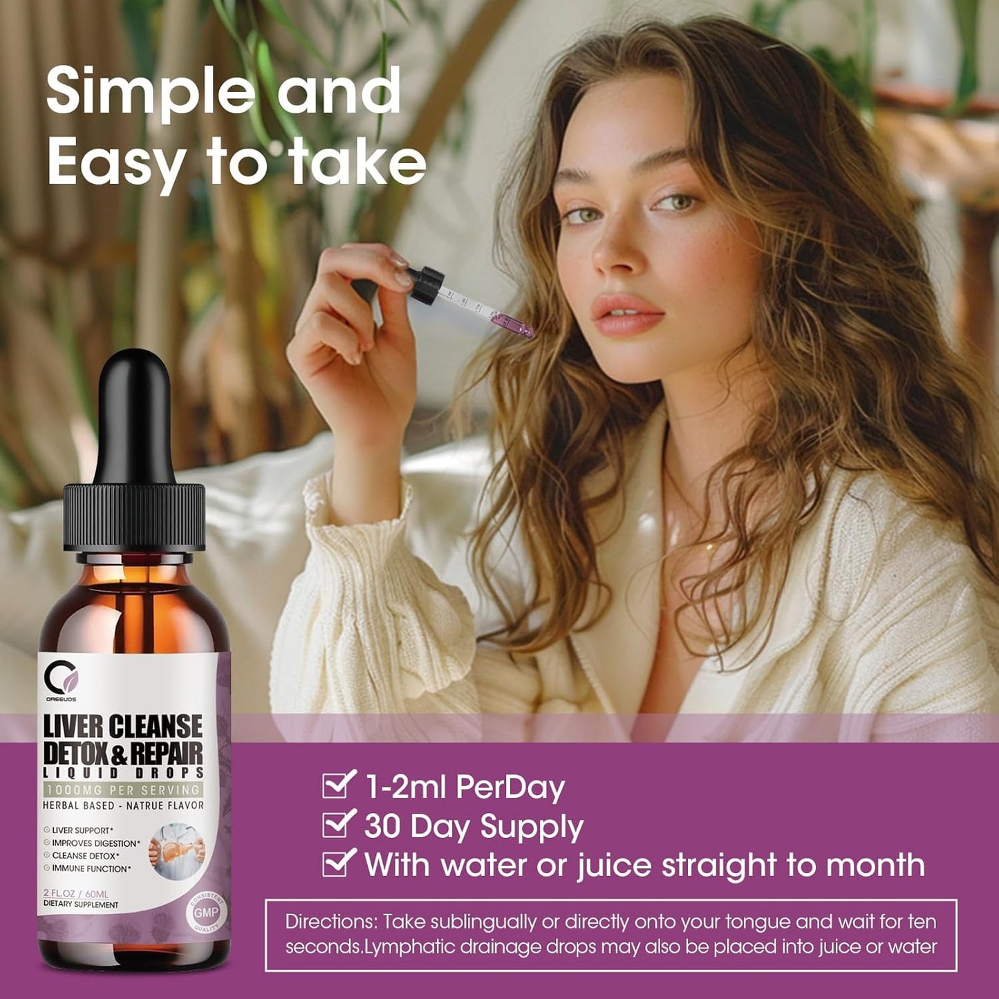 Liver Cleanse Detox Liquid Drops 2 Pack with Milk Thistle, Artichoke Extract - Liver Supplement for Detox, Repair, Antioxidant, Vegan - 4 Fl Oz