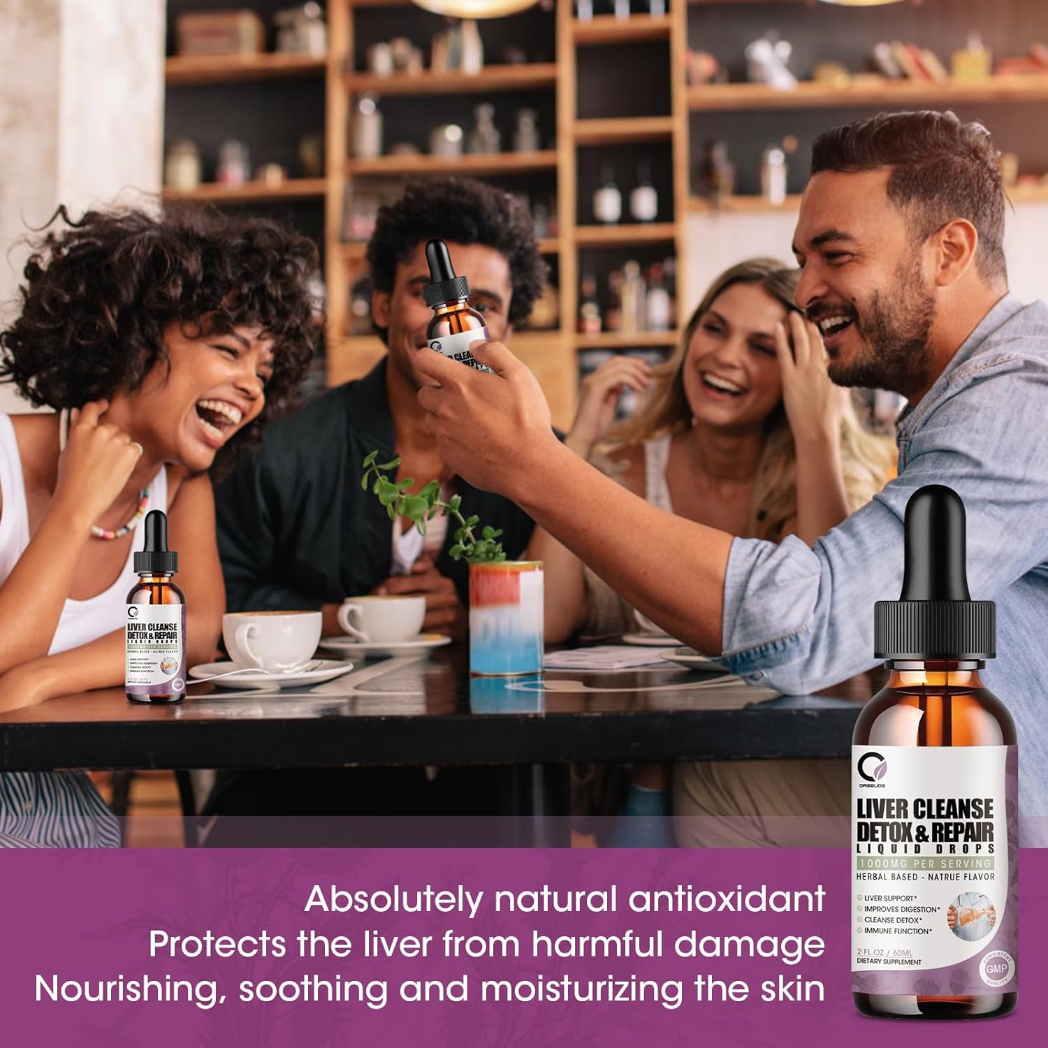Liver Cleanse Detox Liquid Drops 2 Pack with Milk Thistle, Artichoke Extract - Liver Supplement for Detox, Repair, Antioxidant, Vegan - 4 Fl Oz