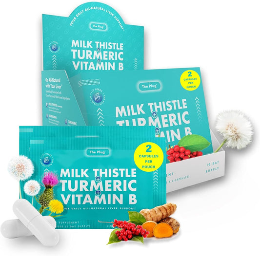 Liver Cleanse Detox Pills with Milk Thistle & Turmeric - Fatty Liver Support Supplement - Herbal Capsules for Healthy Digestive & Immune System - Vitamin B Liver Repair Formula