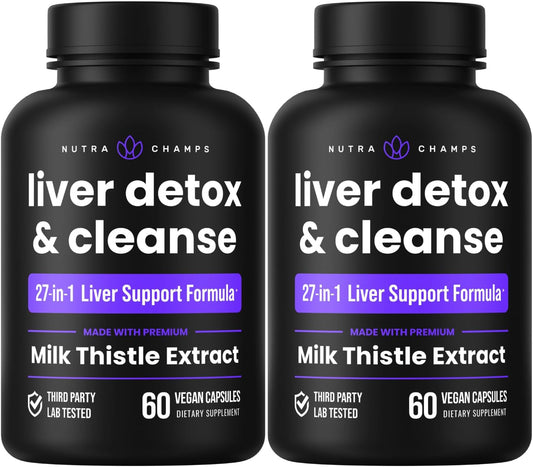 Liver Cleanse Detox & Repair Pills - Milk Thistle Extract Supplement for Liver Support - 120 Capsules Total