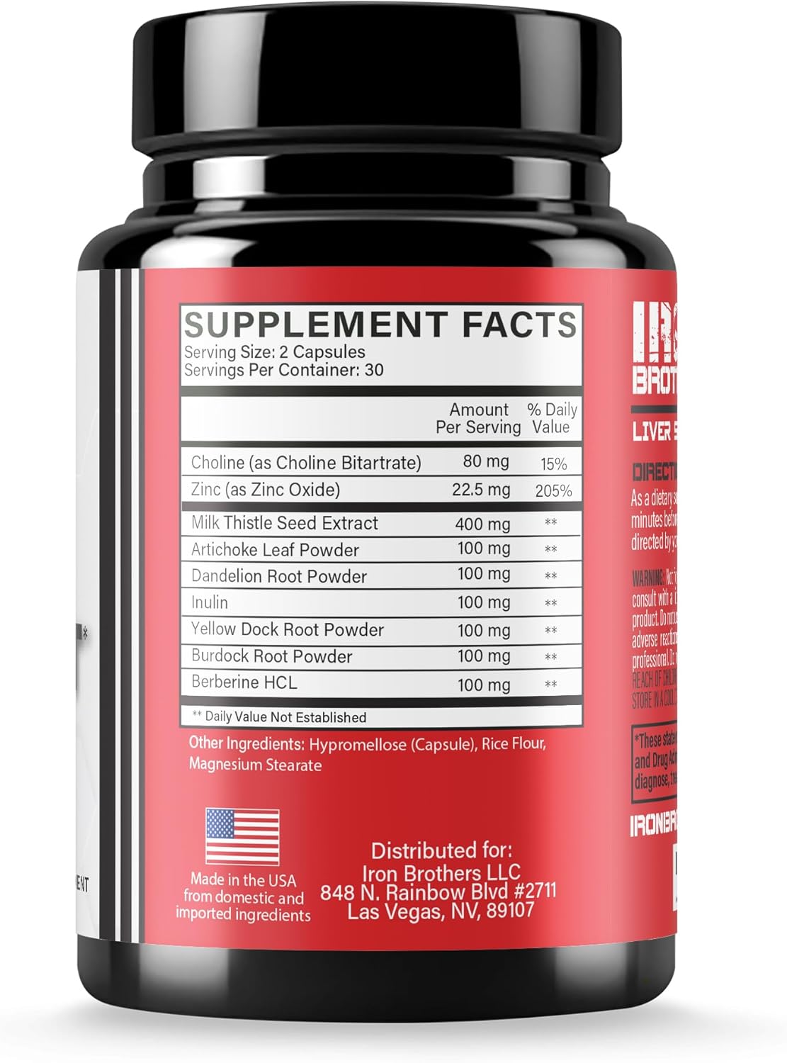 Liver Cleanse Detox & Repair Supplement with Dandelion Root, Milk Thistle, Zinc - Supports Healthy Liver Function - 60 Capsules for Men & Women by Iron Brothers Supplements