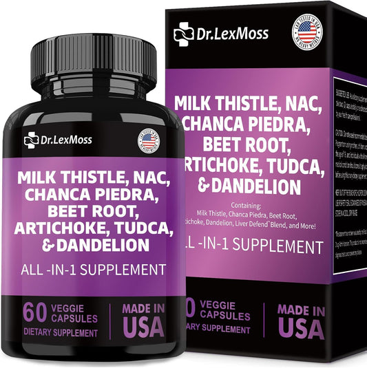 Liver Cleanse Detox & Repair Supplement with Milk Thistle, Chanca Piedra, Artichoke, Beet Root, Dandelion Root - 60 Capsules