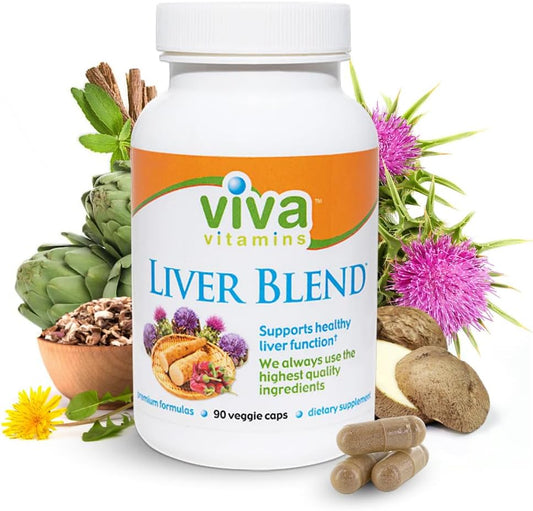 Liver Cleanse Detox & Repair Supplement with Milk Thistle & Artichoke Extract - Viva Vitamins Liver Blend for Optimal Liver Support, Vegan, Gluten Free, Non-GMO, 90 Veggie Caps