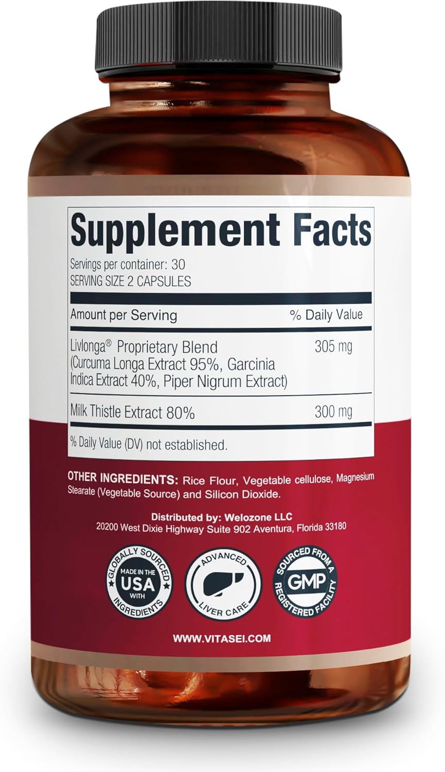 Liver Cleanse Detox & Repair Supplement with Milk Thistle, Garcinia, Curcumin - Herbal Dietary Support for Men & Women, 60 Capsules