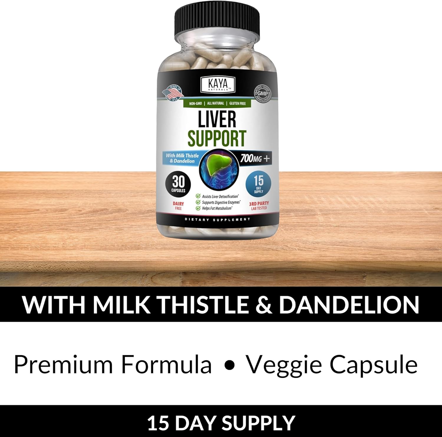 Liver Cleanse Detox & Repair Supplement with Milk Thistle, Artichoke Extract, and Dandelion Root - 30 Count - For Men and Women